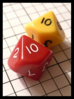 Dice : Dice - 10D - Red and Yellow Pair - Fa collection buy Dec 2010